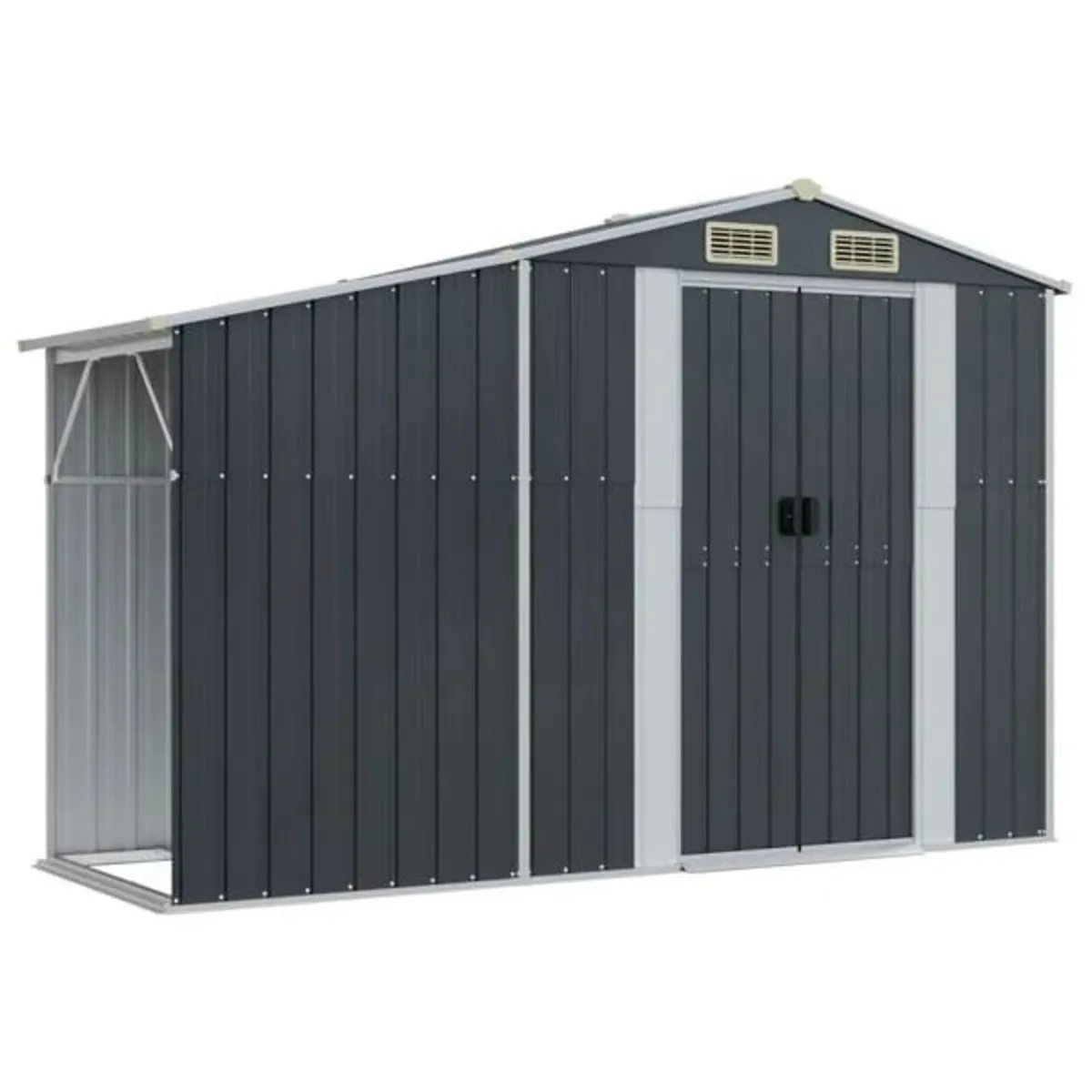 Garden Shed Anthracite 277x93x179 cm Galvanised St - Image 1