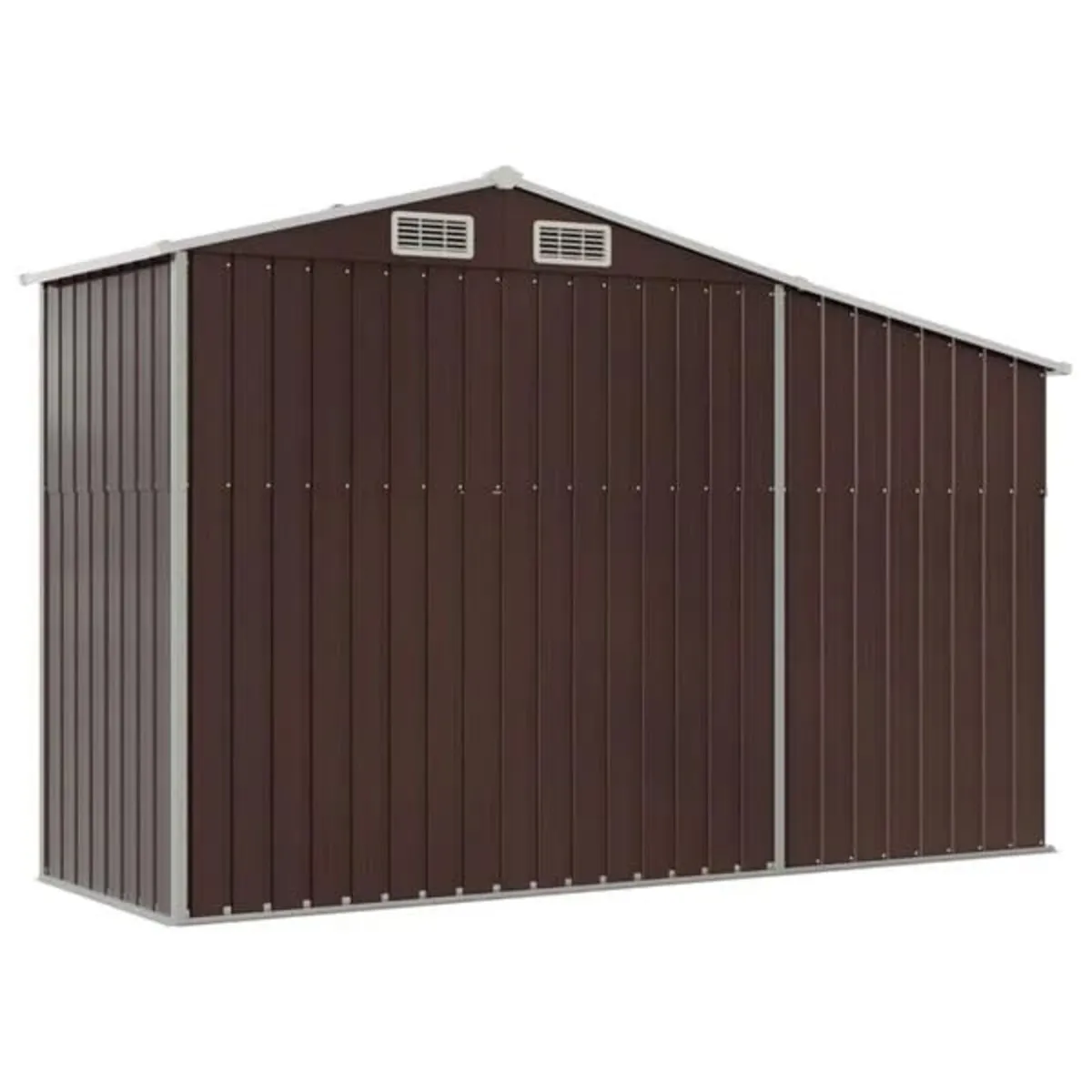 Garden Shed Brown 277x93x179 cm Galvanised Steel - Image 4