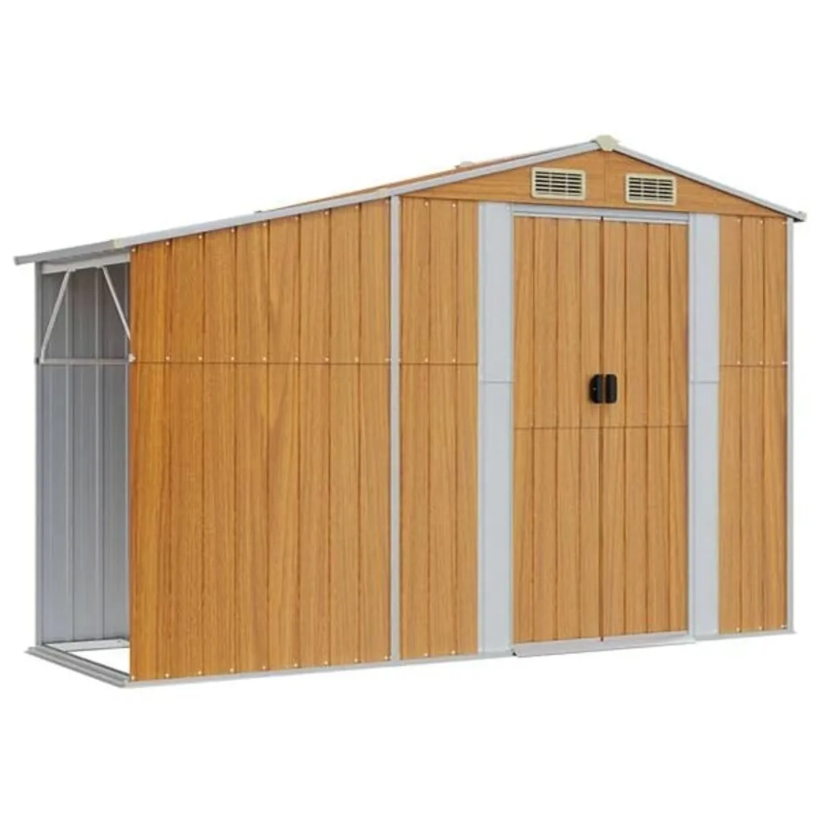 Garden Shed Brown 277x93x179 cm Galvanised Steel - Image 1