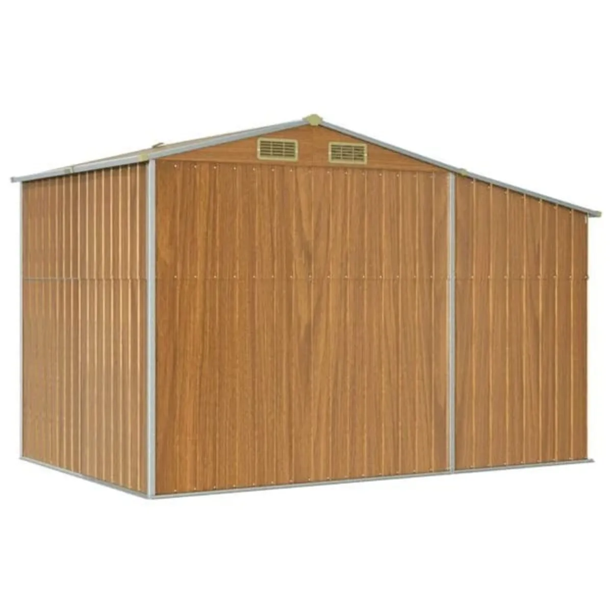 Garden Shed Light Brown 277x192.5x179 cm Galvanise - Image 4