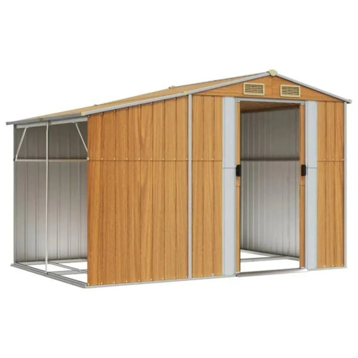 Garden Shed Light Brown 277x192.5x179 cm Galvanise - Image 3