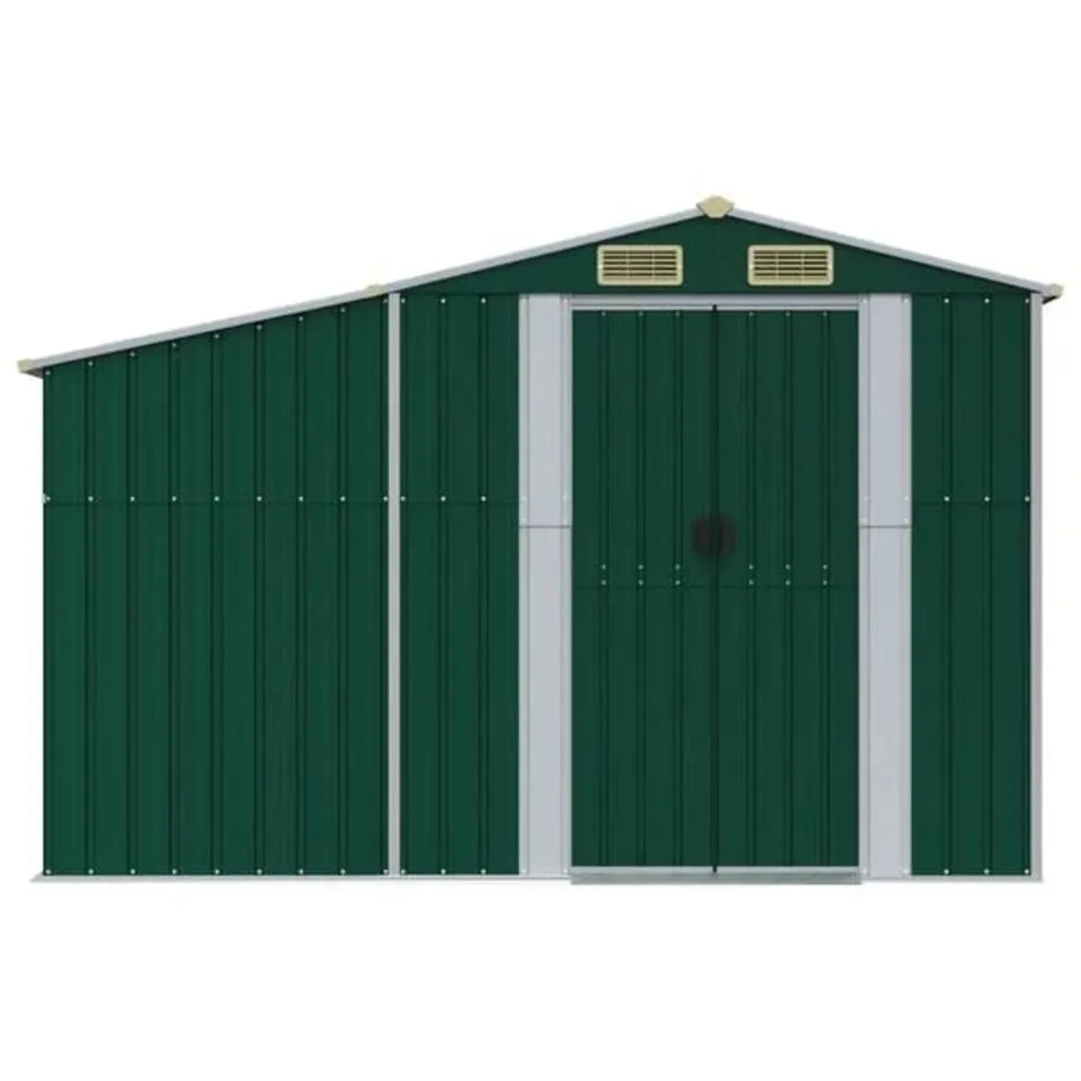 Garden Shed Green 277x192.5x179 cm Galvanised Stee - Image 4