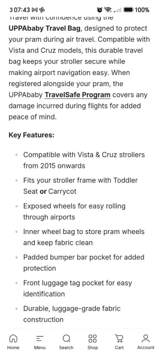 Uppababy Vista Travel Bag - Image 2