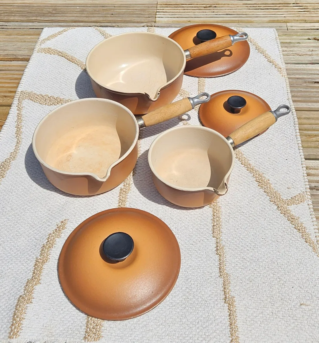 3 Two Tone Vintage Le Creuset Pots - Delivered - Image 3