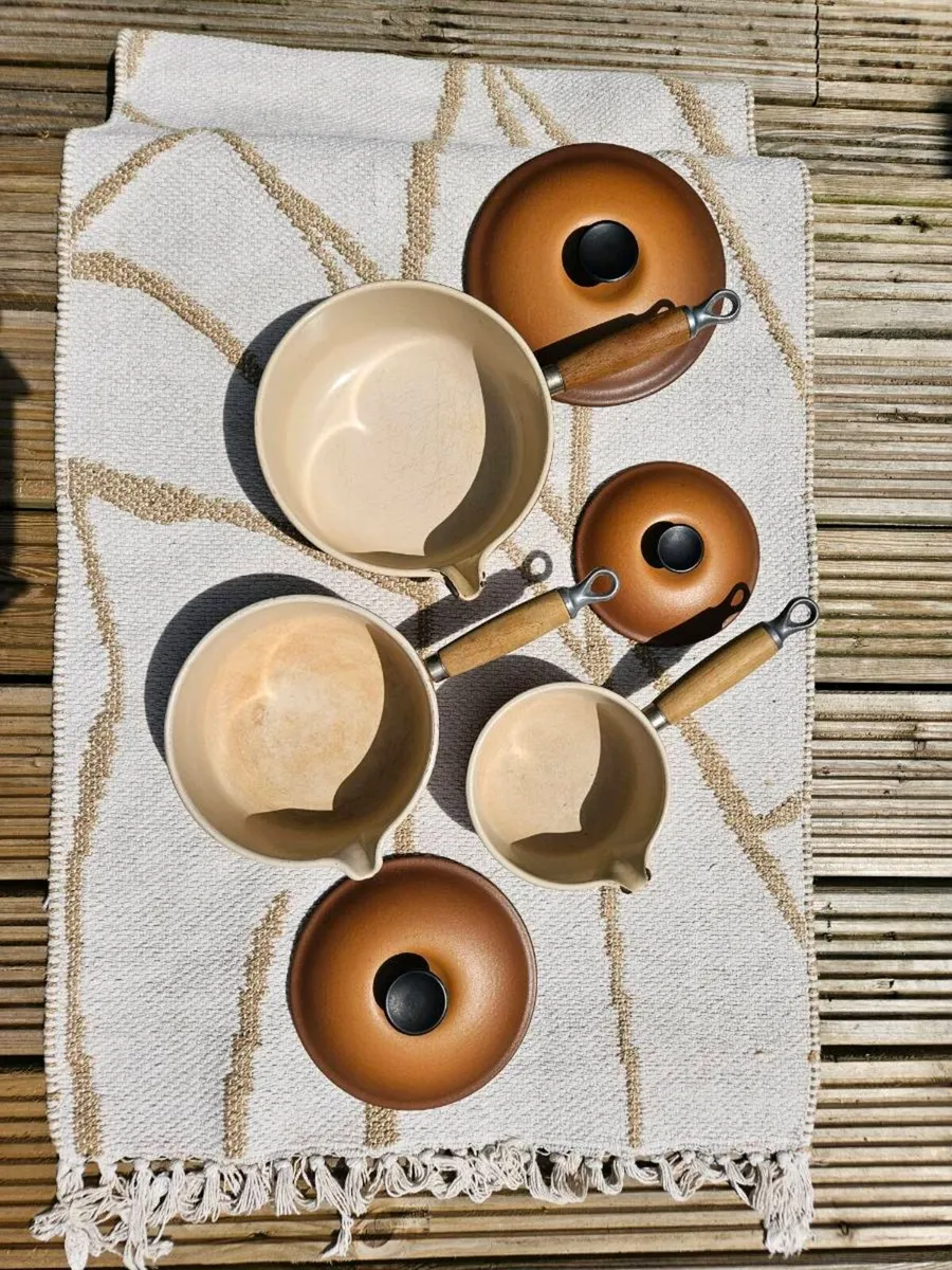 3 Two Tone Vintage Le Creuset Pots - Delivered - Image 1