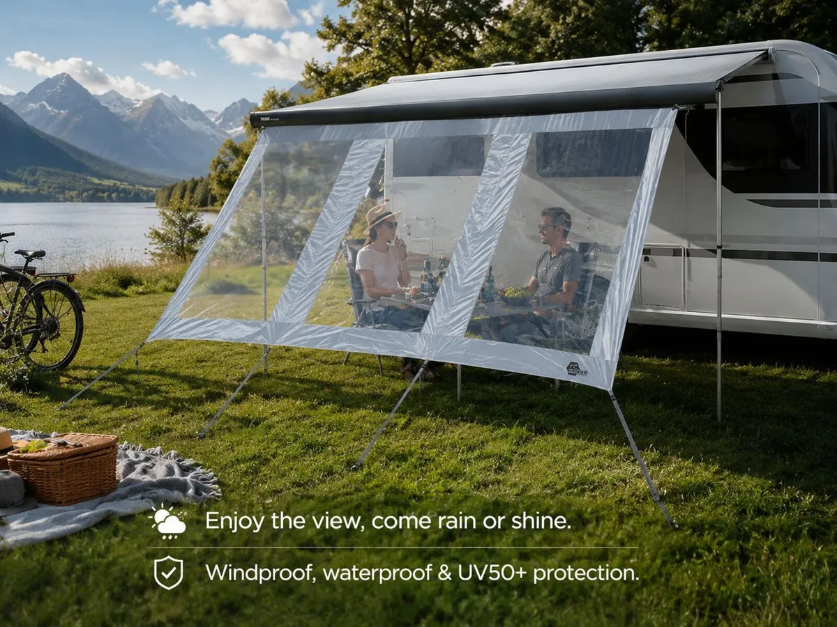 Motorhome & Caravan Panorama Privacy Wall – Waterp - Image 1