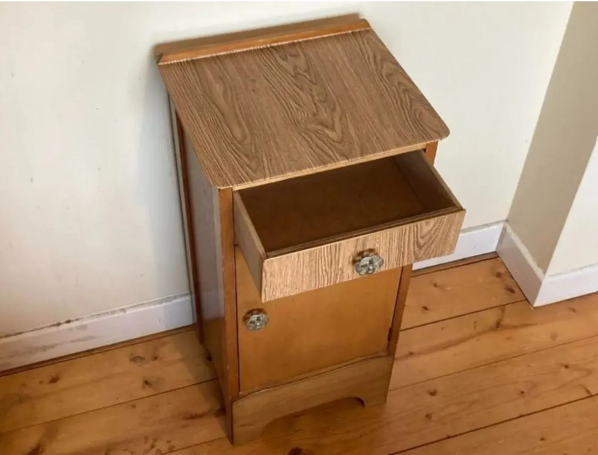 Modern Bedside Nightstand with Drawer & Cupboard - Image 2