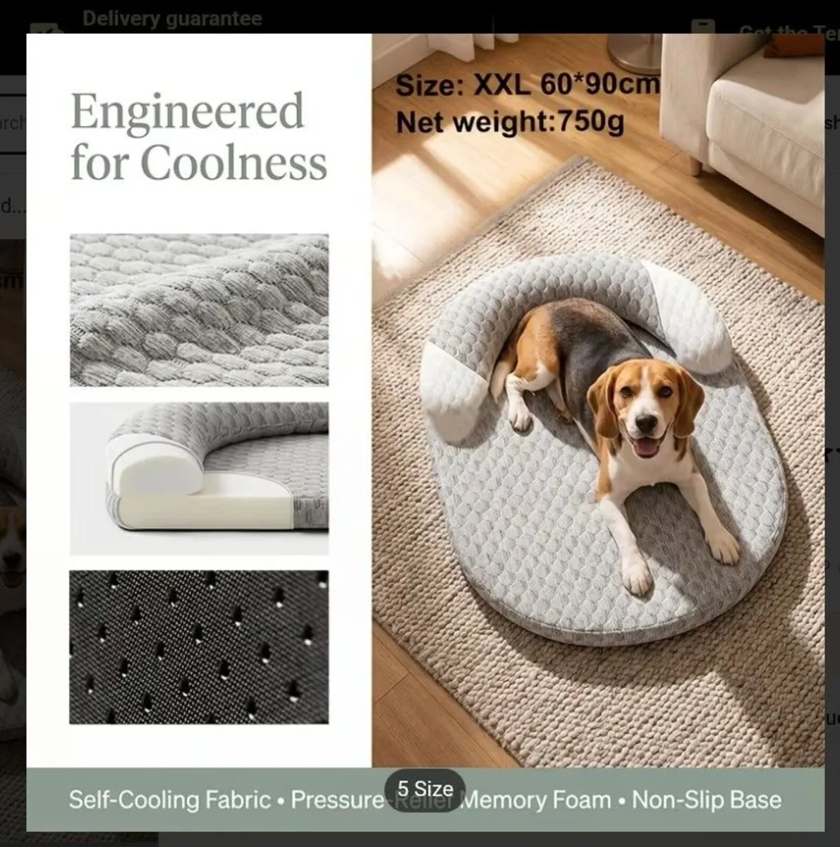 Orthopedic Cooling Pet Bed, Breathable Summer - Image 3
