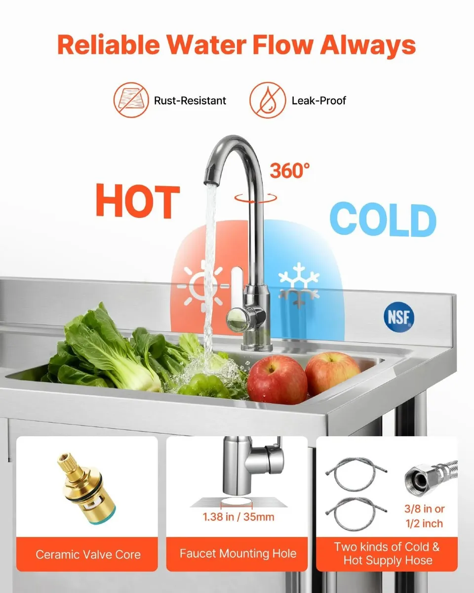 Stainless Steel Utility Sink Free Standing - Image 4