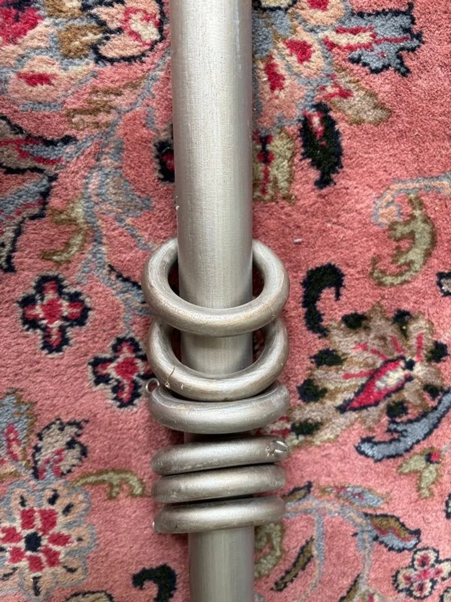 Solid wood curtain pole metallic charcoal colour - Image 2