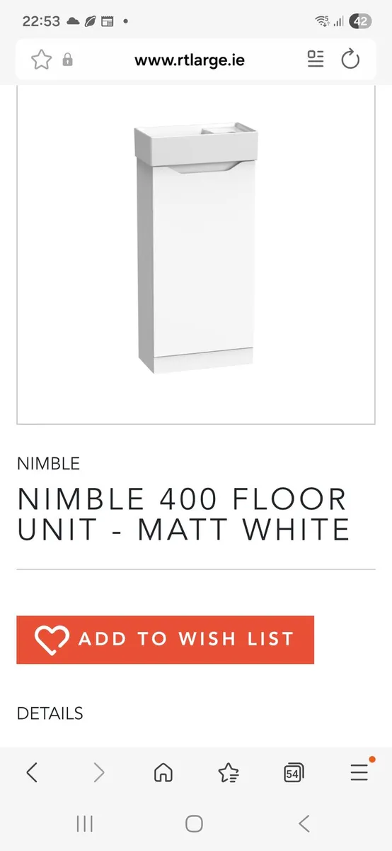 Nimble 400 vanity unit and basin - Image 1