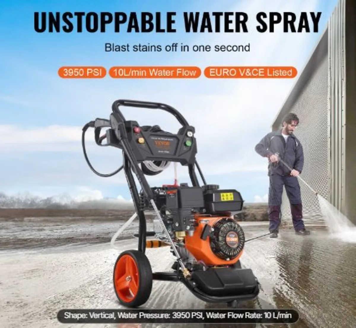 Gas Pressure Washer, 3950 PSI 10L/min - Image 3