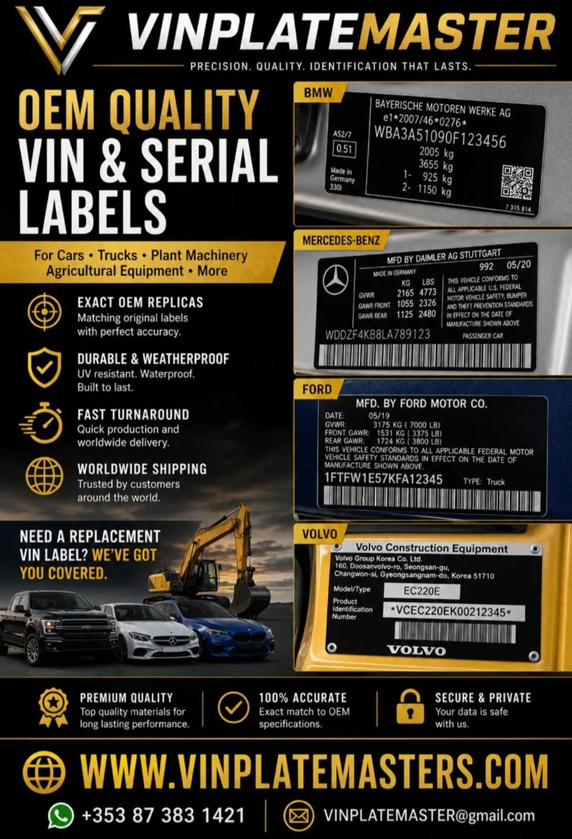 VIN LABEL/ VIN PLATES - Image 1