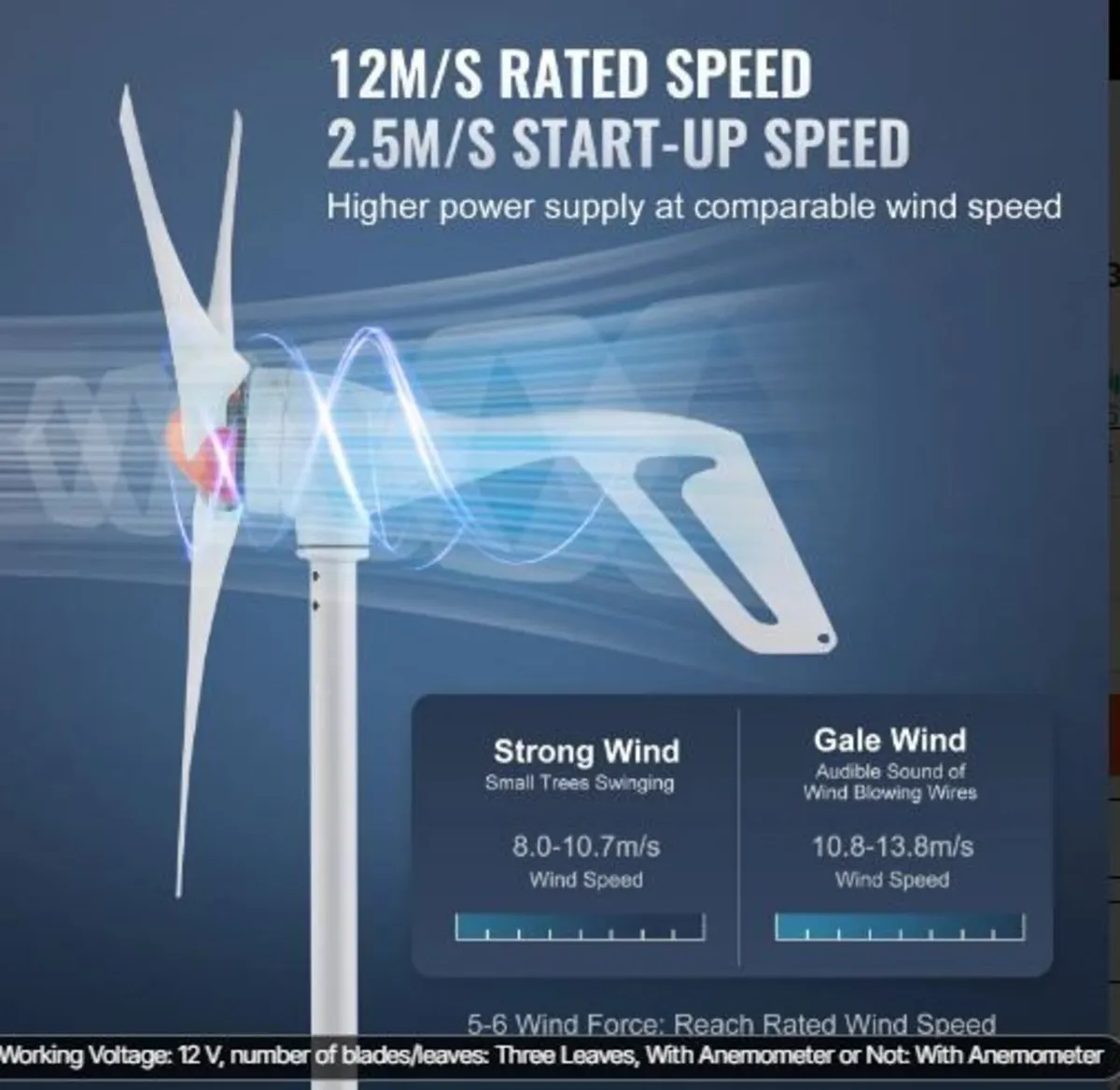 500W Wind Turbine Generator, 12V Wind - Image 2