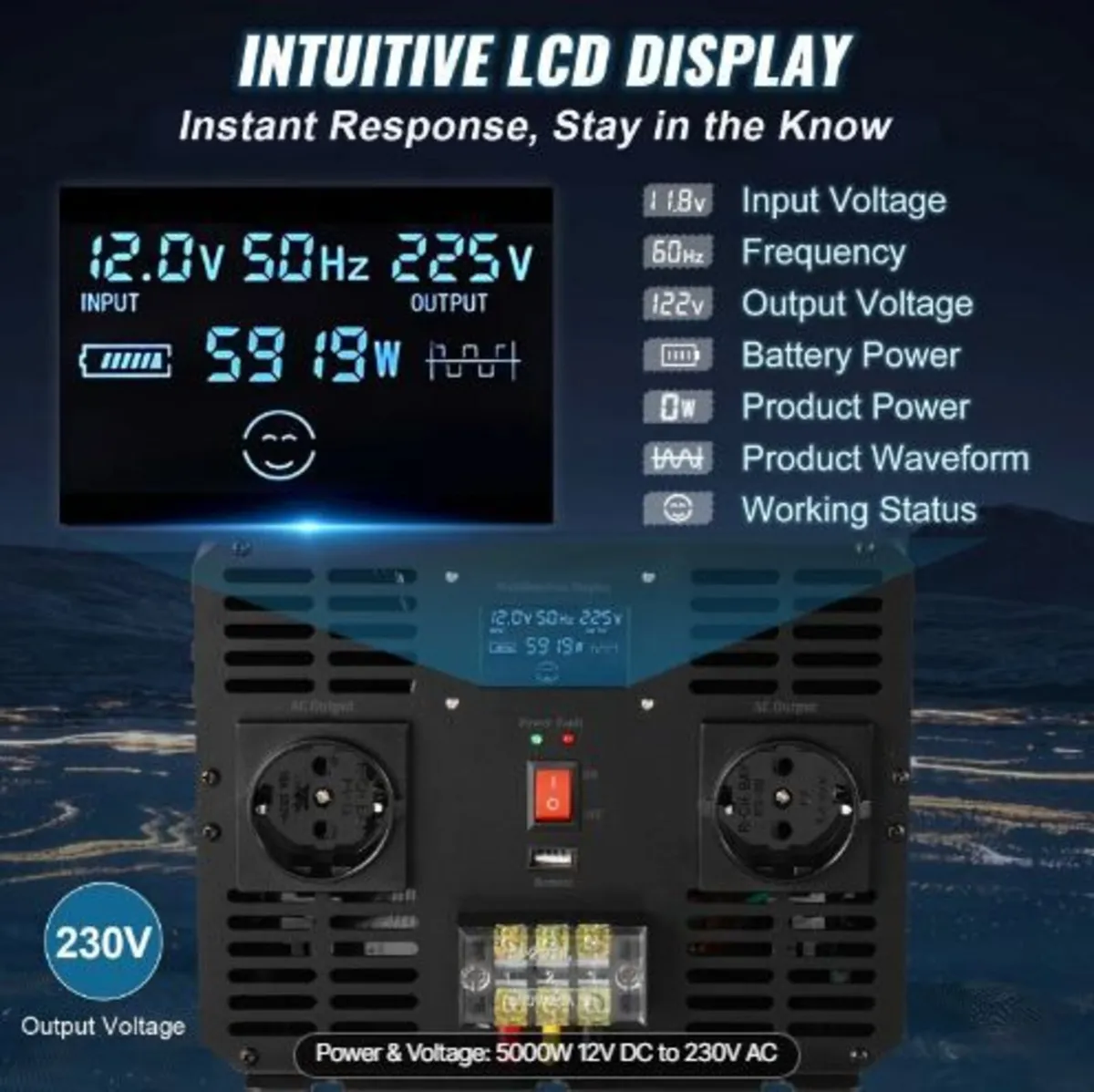 Pure Sine Wave Inverter, 5000 Watt, Power Inverter - Image 2