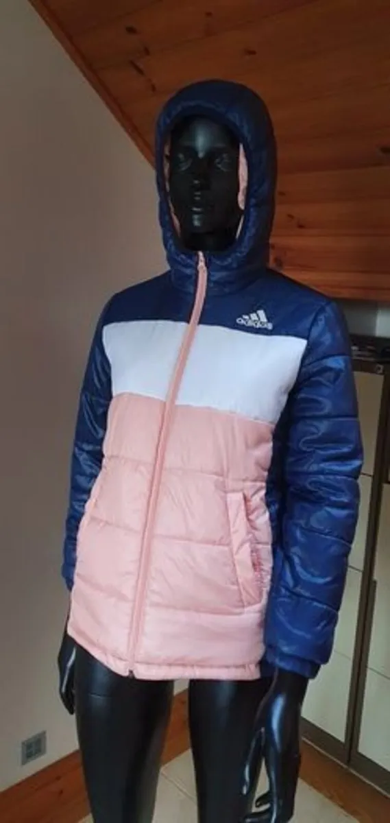 Adidas Girls Jacket (Pink and Navy) - Aged 11 - 12 - Image 1
