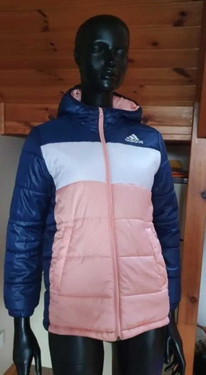 Adidas Girls Jacket (Pink and Navy) - Aged 11 - 12 - Image 2