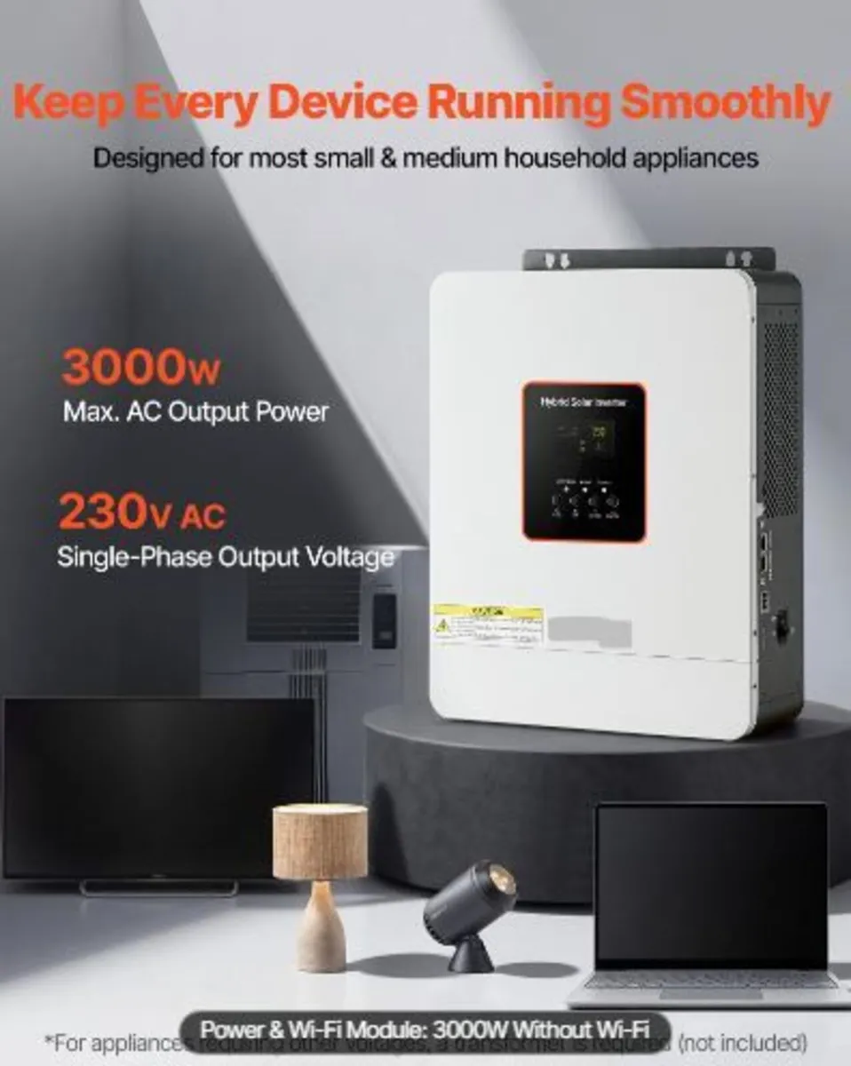 3000W Hybrid Solar Inverter, 24V DC - Image 3