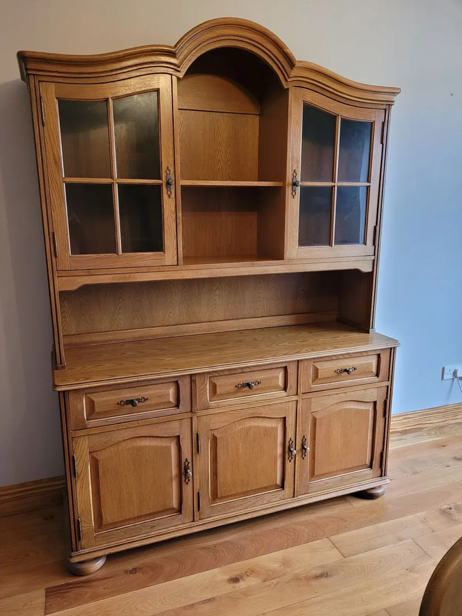 Solid Oak Display Cabinet / Dresser - Image 2