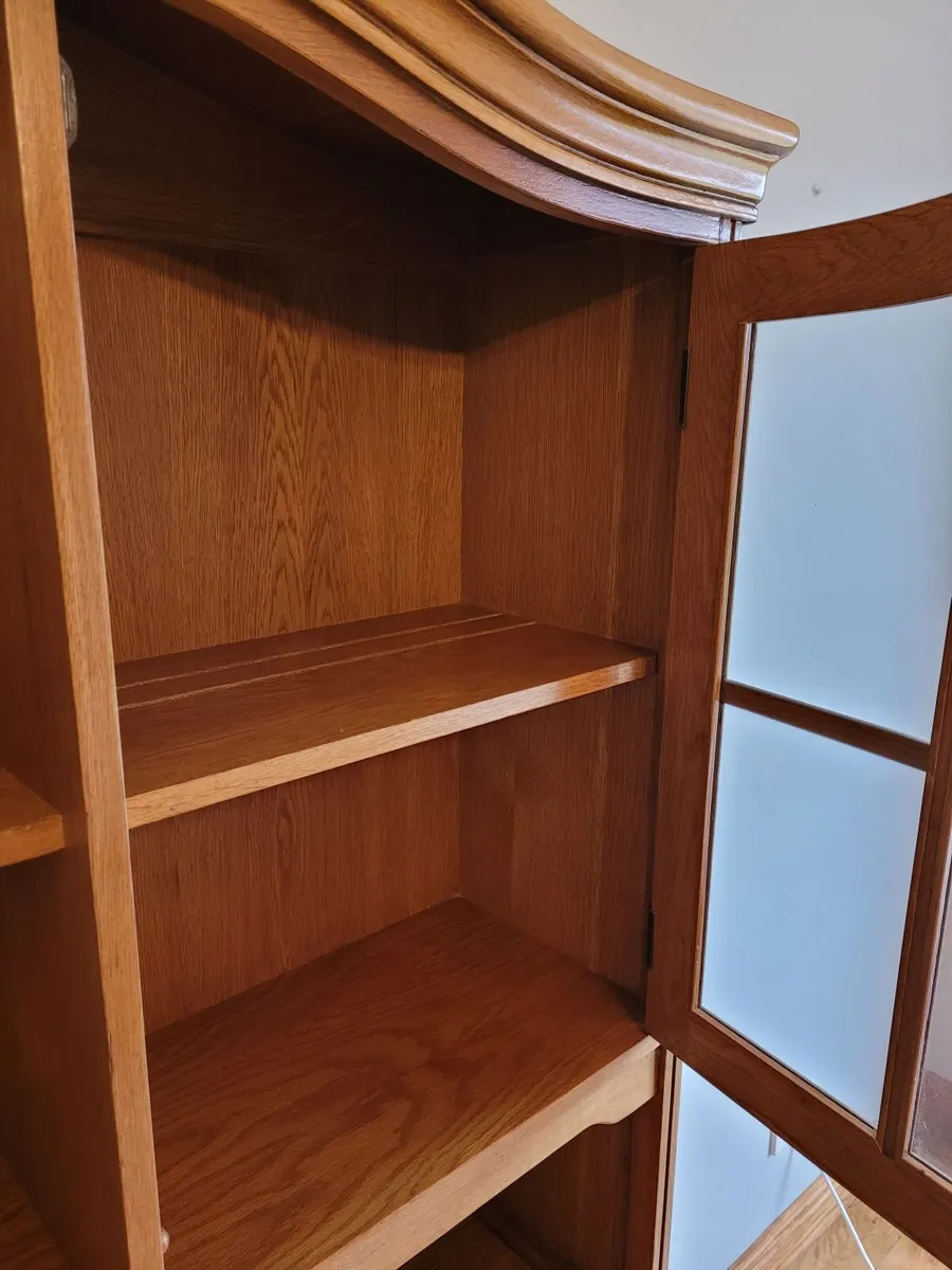 Solid Oak Display Cabinet / Dresser - Image 4
