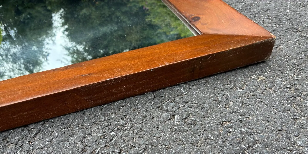 Mirror: Large Wooden, Heavy, Square Mirror. - Image 3