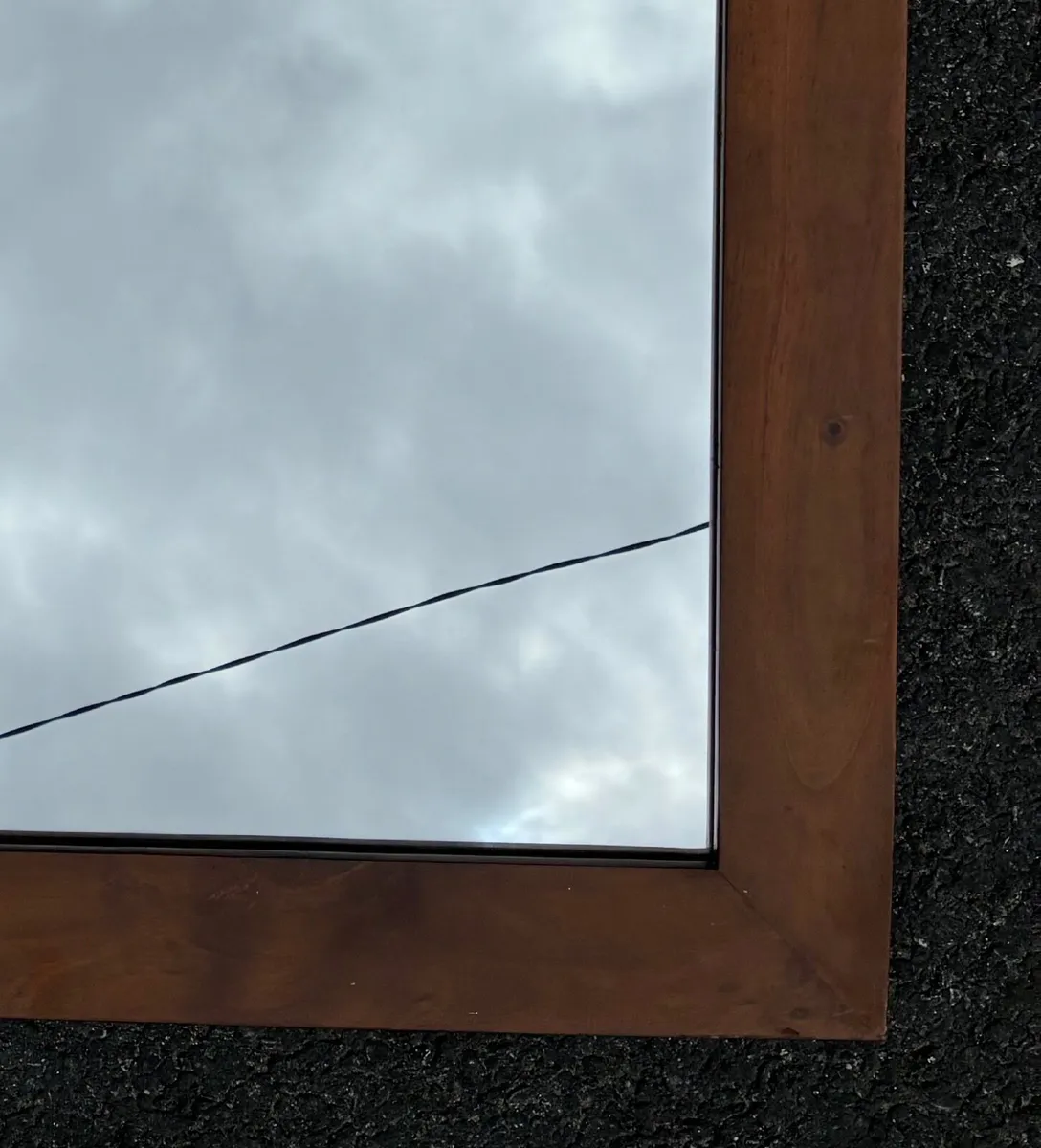 Mirror: Large Wooden, Heavy, Square Mirror. - Image 2