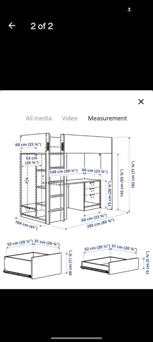 Smastad Ikea Loft Bed (without desk) - Image 2