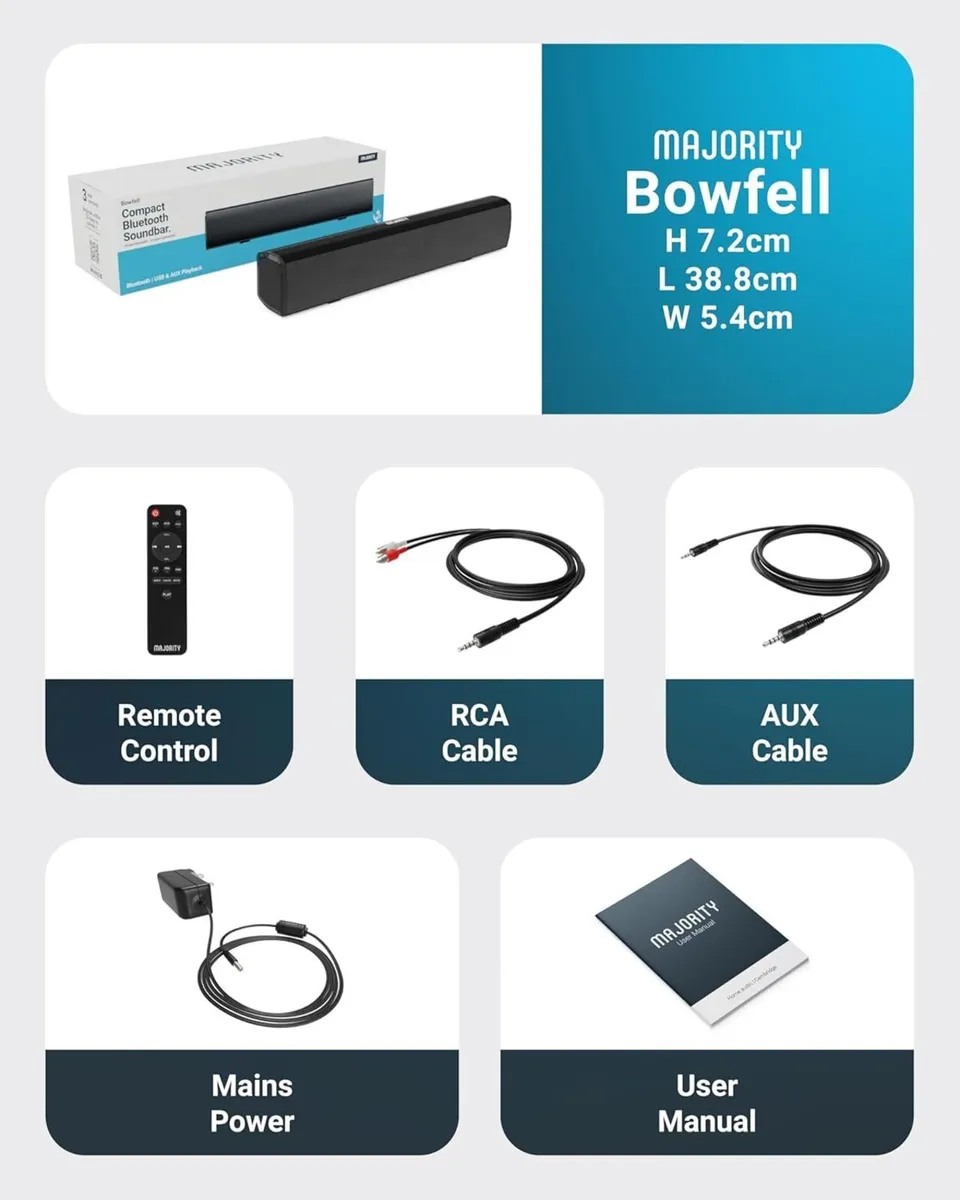 MAJORITY Bowfell | Bluetooth Sound Bar for TV - Image 3