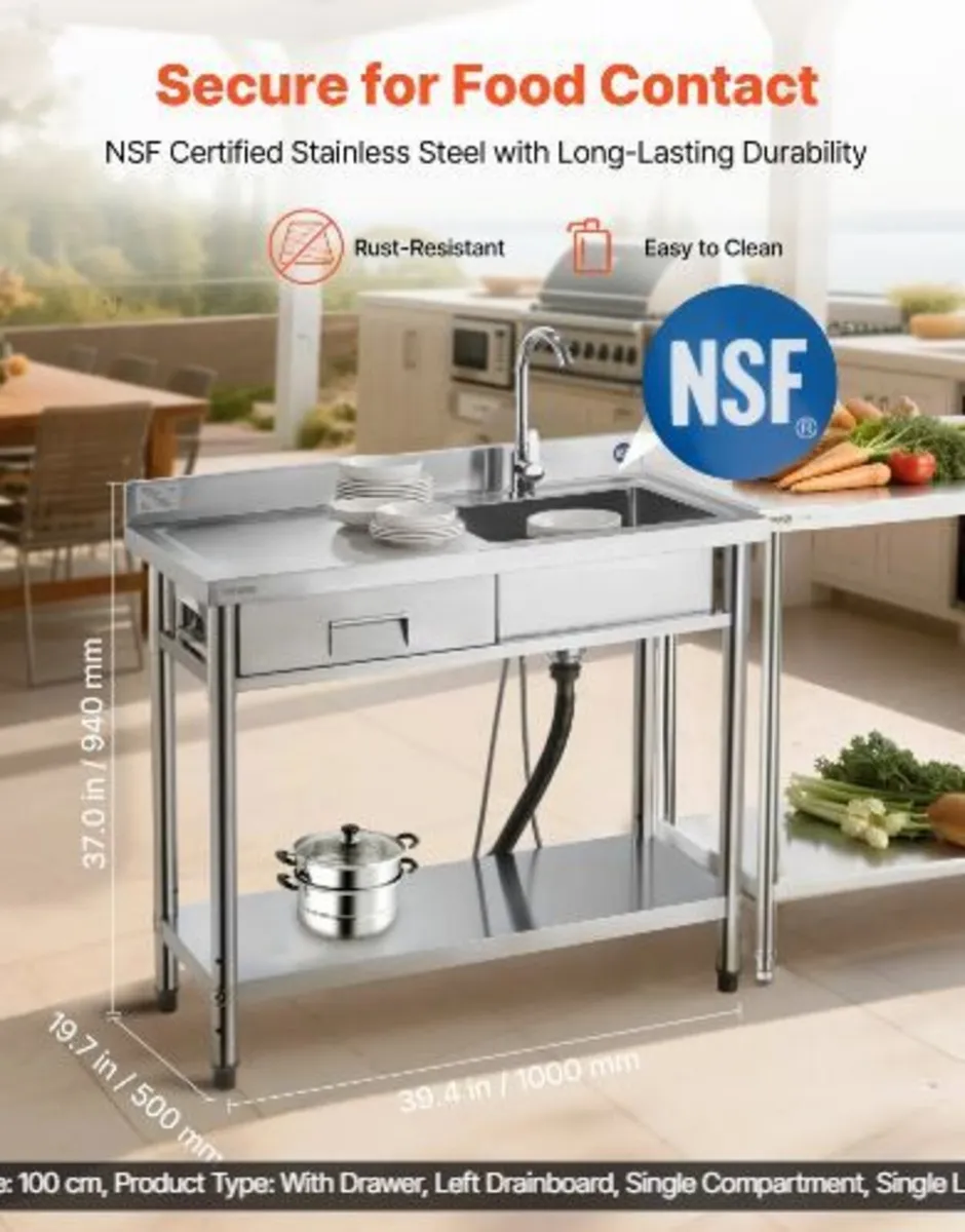 Stainless Steel Utility Sink - Image 2