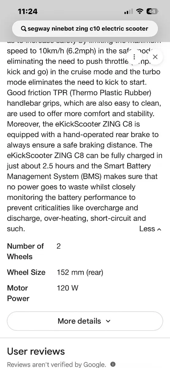Child’s Segway  Ninbot Kick Zing C10 Scooter - Image 3