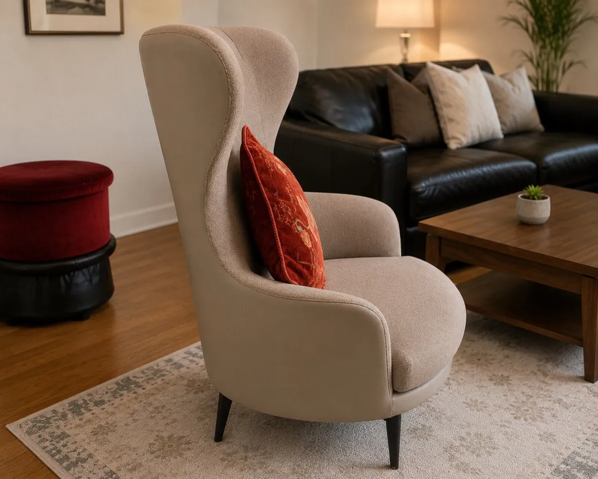 Modern Designer Wingback Accent Chair - Image 1