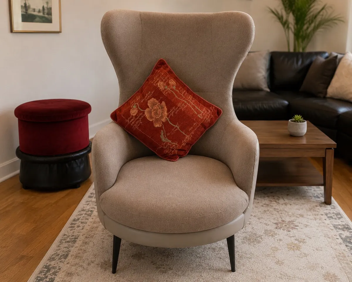 Modern Designer Wingback Accent Chair - Image 2