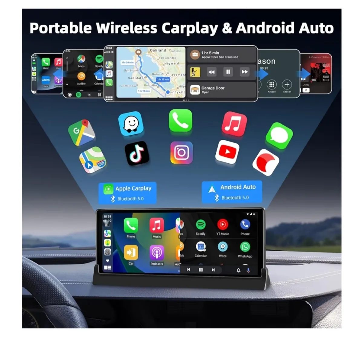 10.26in Carplay AndroidAuto Screen Reverse Camera - Image 4