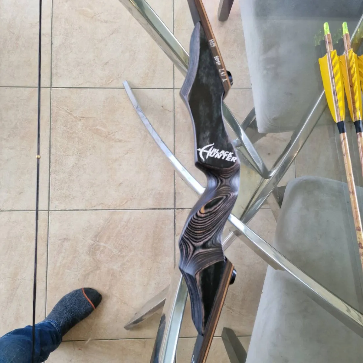 Archery full setup, black hunter recurve & net ect - Image 2
