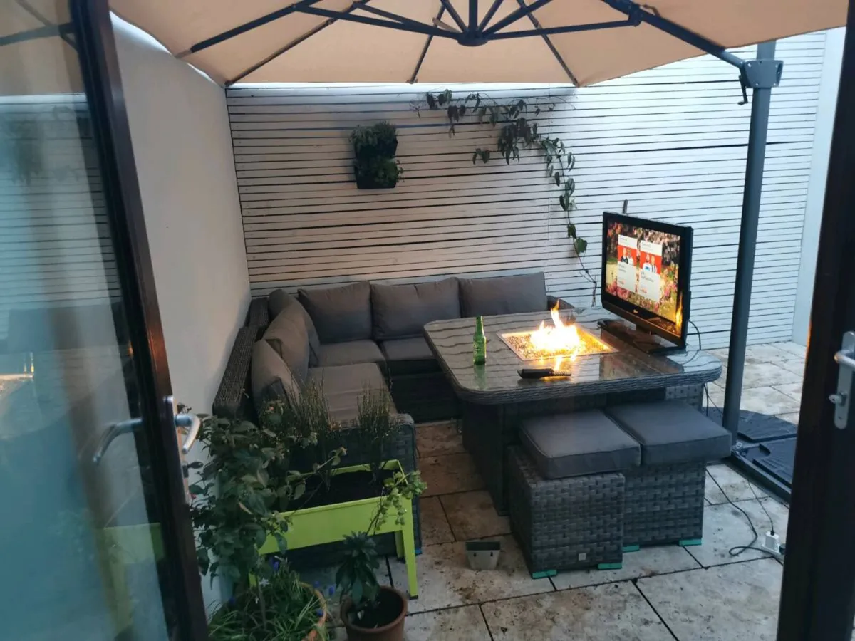 Edmonton Rattan Garden Set and Fire Pit Table and - Image 2
