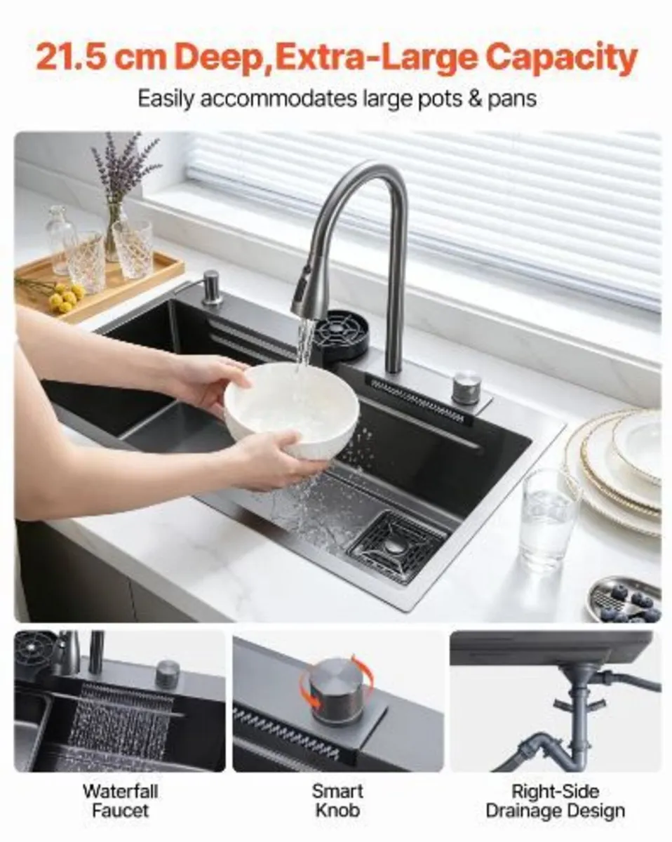 85cm Kitchen Top Mount Single Bowl - Image 2