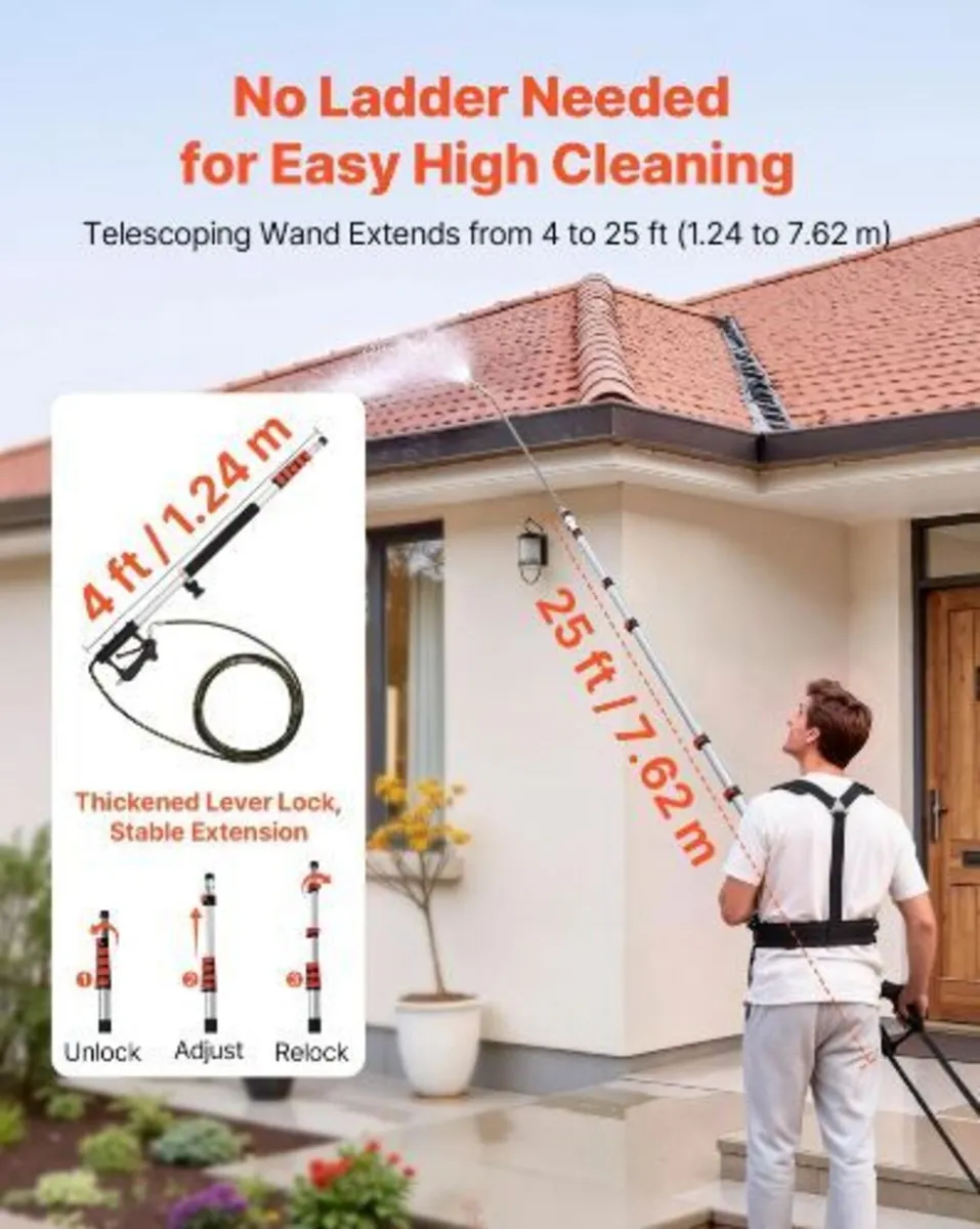 7.62 m Pressure Washer Telescoping Wand - Image 3