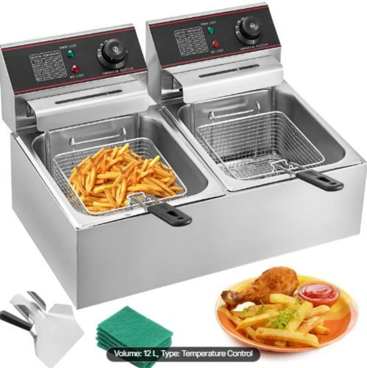 Double Deep Fat Fryer Large 5000W - Image 3