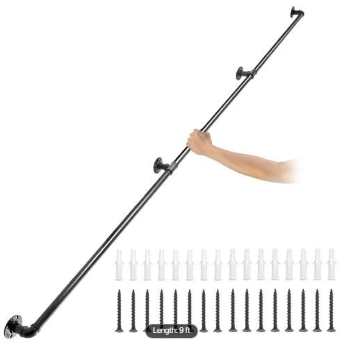 Pipe Stair Handrail, 274.3 cm Staircase - Image 1
