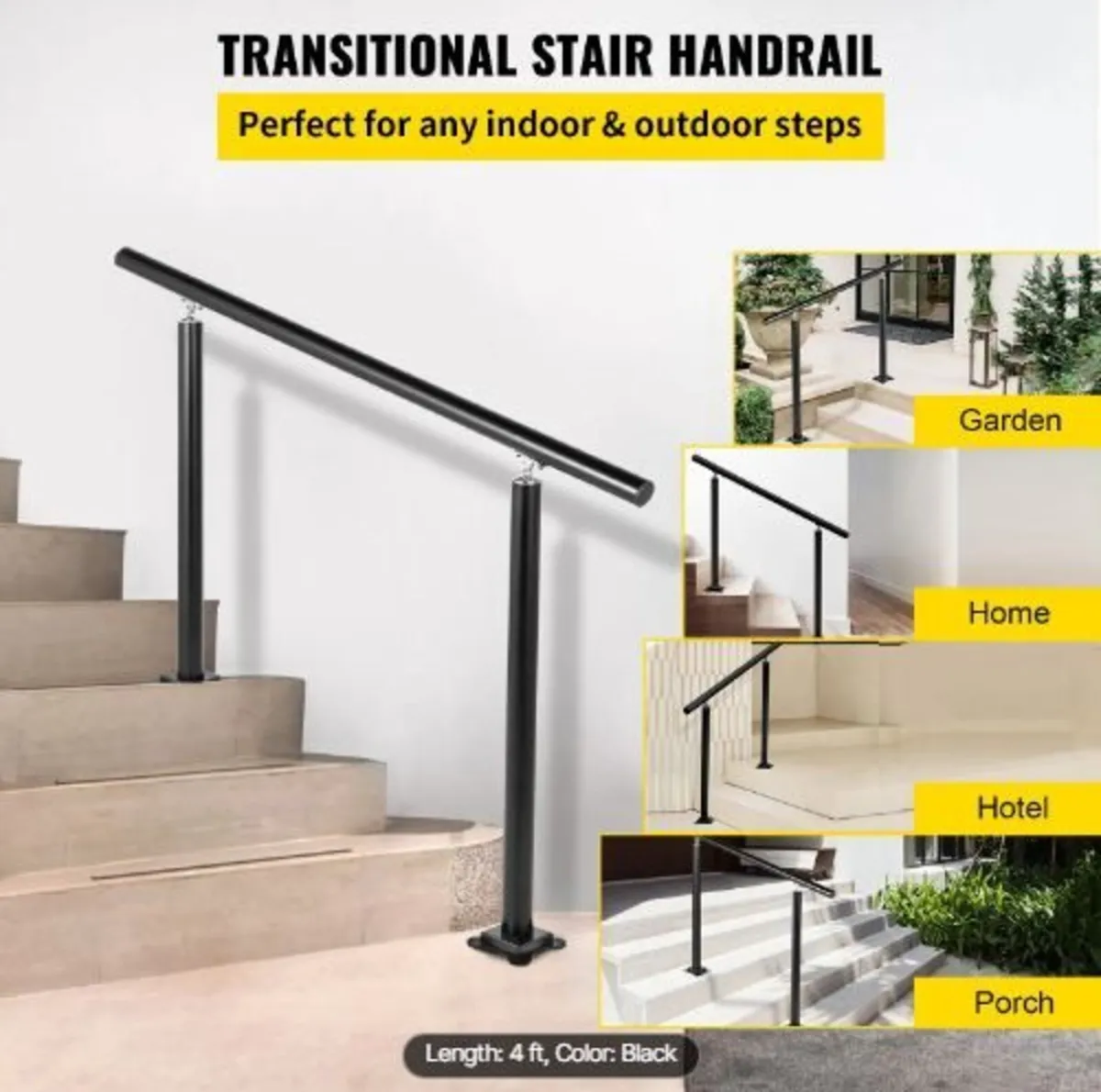 Handrail Outdoor Stairs, 4ft, 34 Inch - Image 3