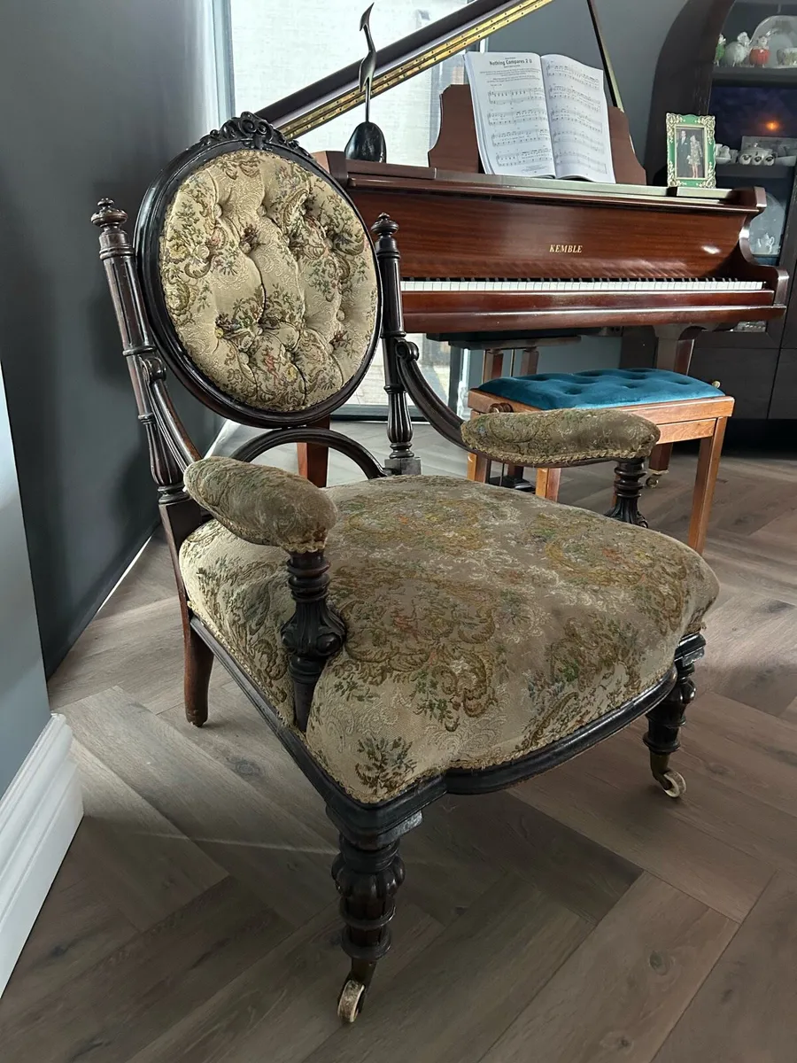 Victorian Antique Carved with Casters - Image 1