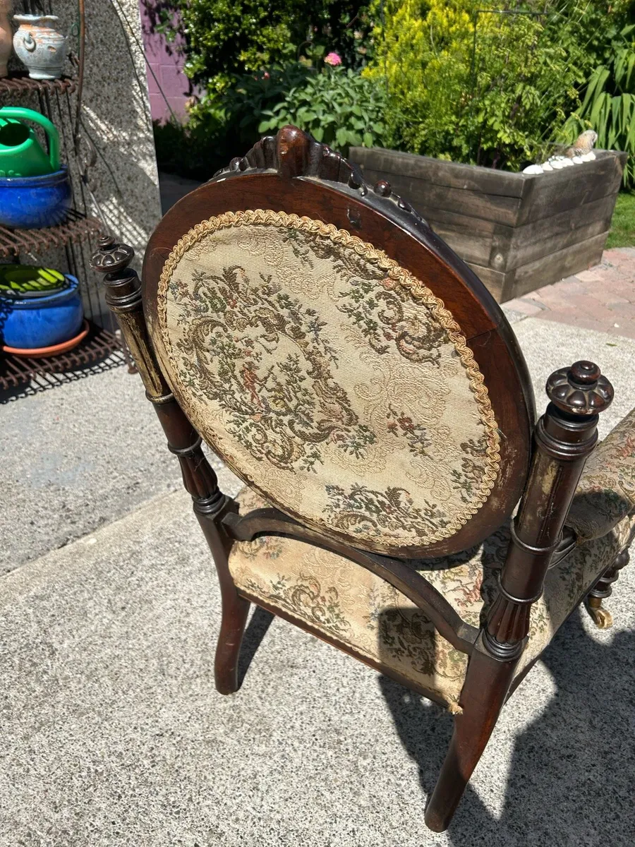 Victorian Antique Carved with Casters - Image 2