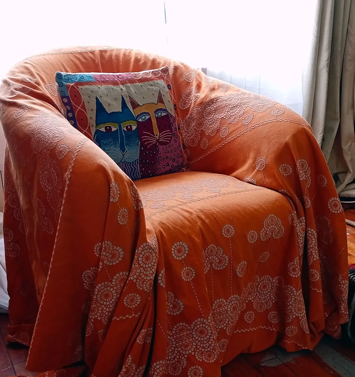 ITALSOFA BURNT ORANGE SWIVEL ARMCHAIR - Image 3