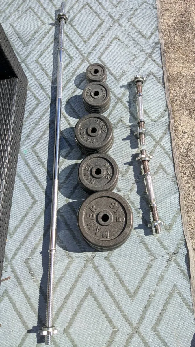 60kg Cast Iron Weight Set / Barbell - Image 2