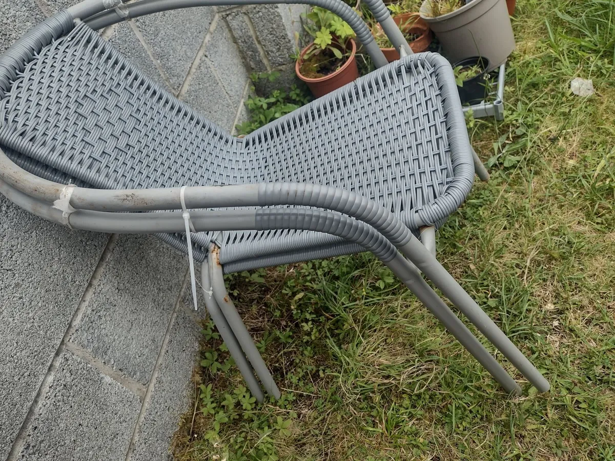 2 Grey Rattan effect garden arm chairs - Image 4
