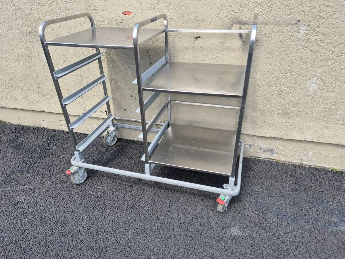 Stainless steel serving trolley - Image 2