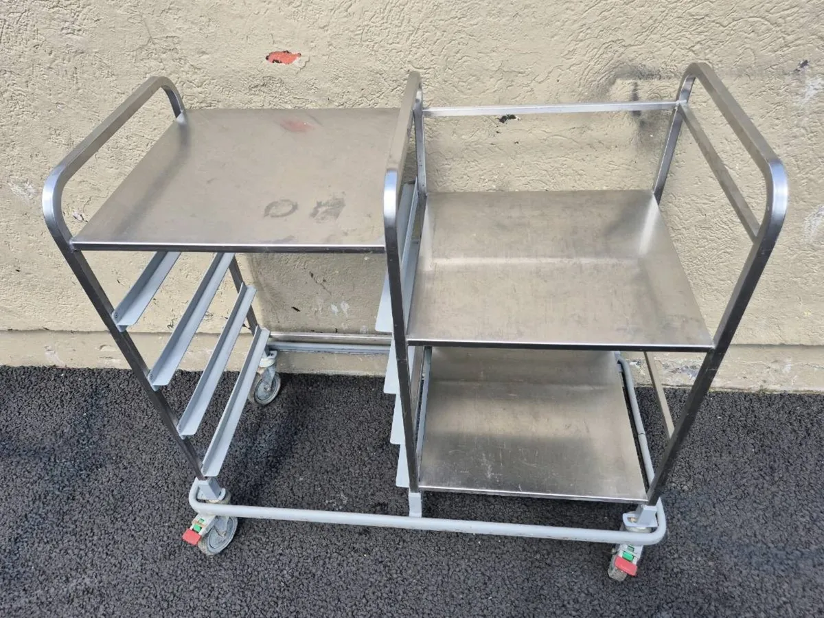 Stainless steel serving trolley - Image 3