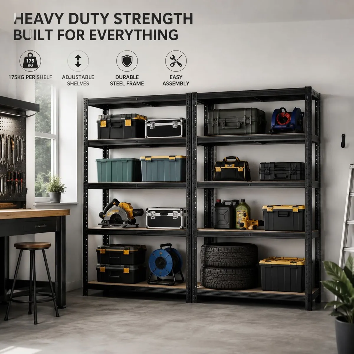 Heavy Duty Garage Shelving 2 Pack - Image 1