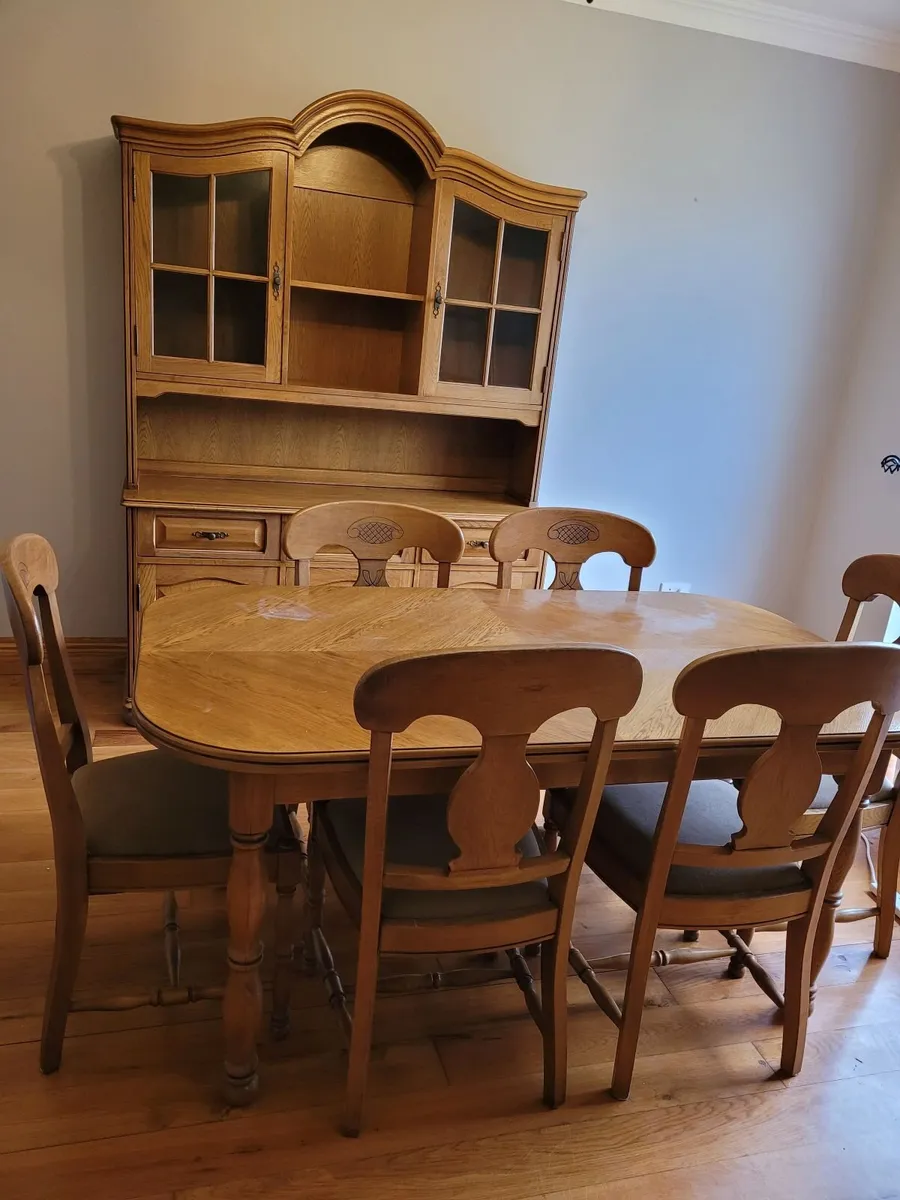Oak Dining Table & 6 Chairs - Image 2