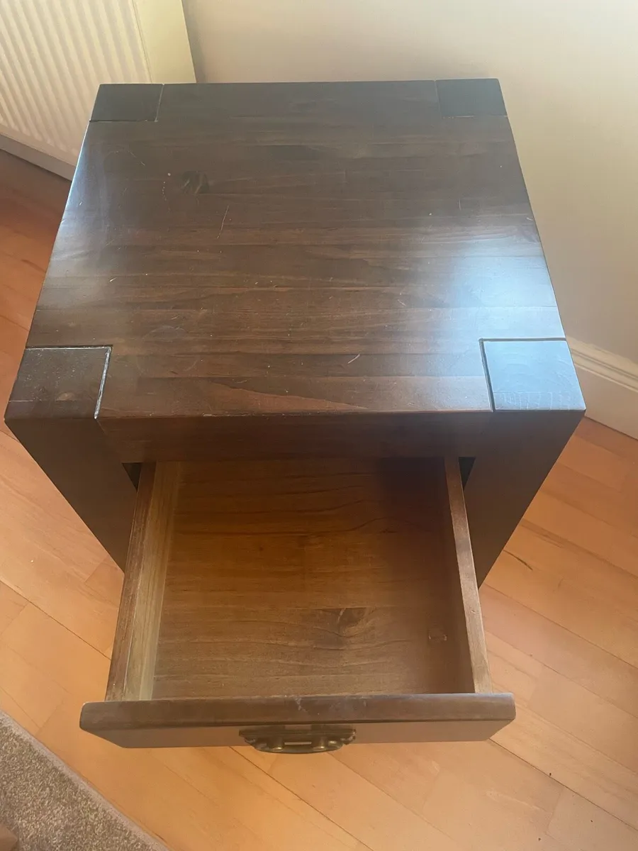 Walnut Bedside Locker EZ Living Furniture - Image 3